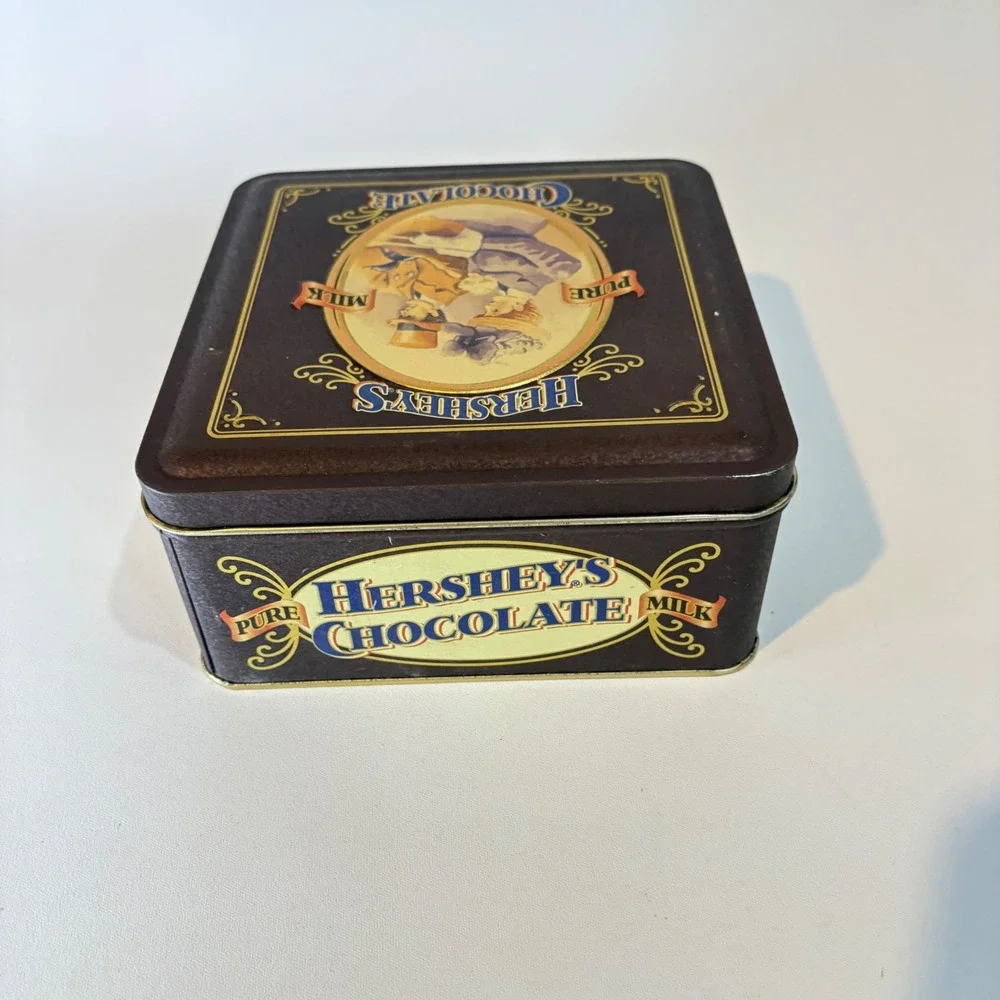 Vintage 1995 Hershey's Pure Milk Chocolate Tin Canister Vintage Edition 4 Brown